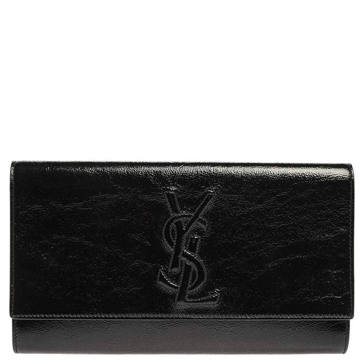 YSL PATENT LEATHER BELLE DE JOUR FLAP CLUTCH BAG