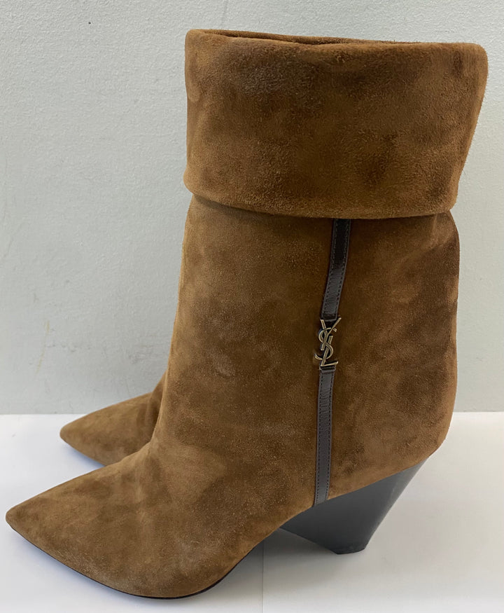 YVES SAINT LAURENT NIKI 85MM SUEDE ANKLE BOOTS