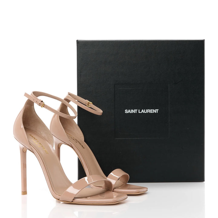 YSL AMBER 105 PATENT LEATHER SANDALS