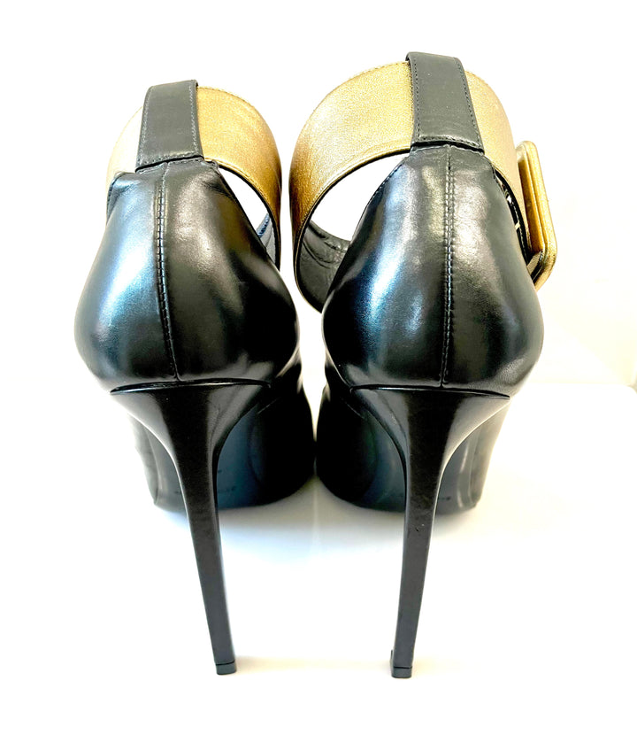 YSL ANKLE BUCKLE STRAP STILETTO PUMPS