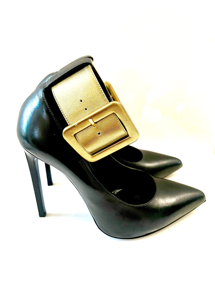 YSL ANKLE BUCKLE STRAP STILETTO PUMPS