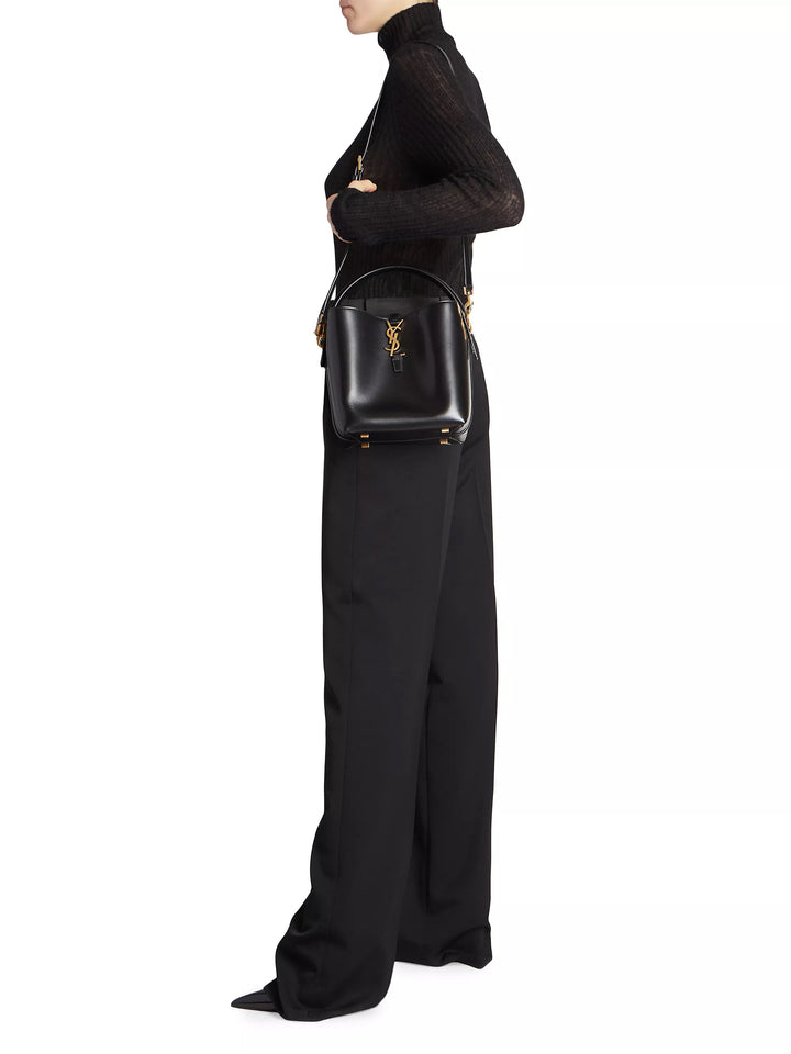 YSL LE 37 SHINY CALFSKIN LEATHER LARGE BUCKET BAG