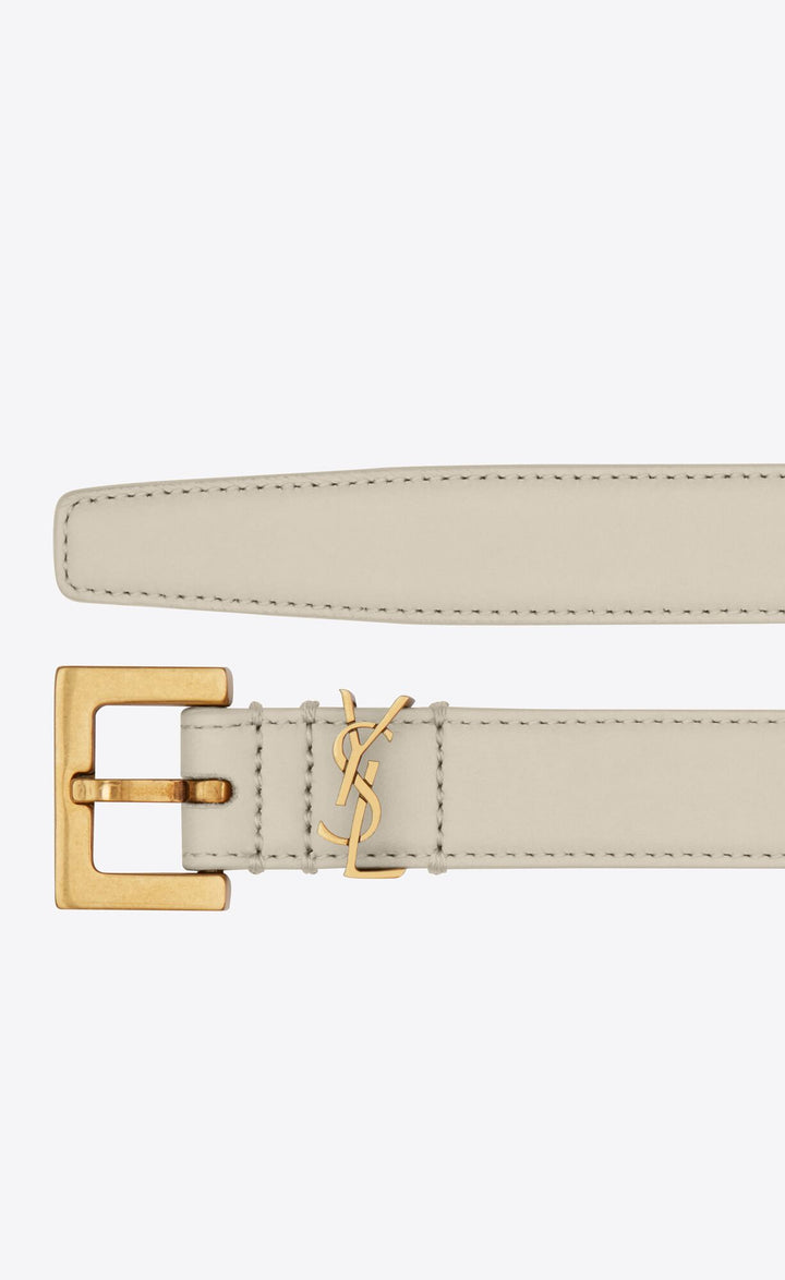 YSL CASSANDRE LEATHER LOGO BELT