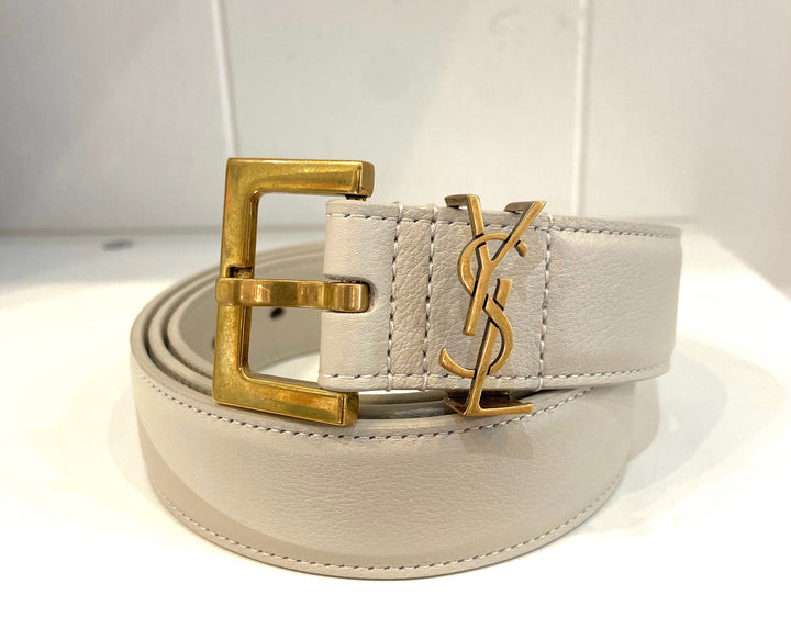YSL CASSANDRE LEATHER LOGO BELT