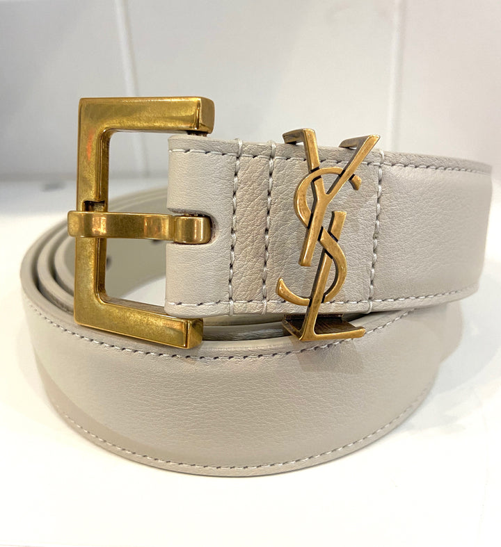 YSL CASSANDRE LEATHER LOGO BELT