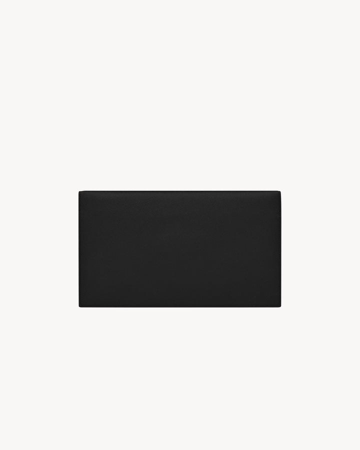 YSL GRAIN DE POUDRE UPTOWN CALFSKIN LEATHER ENVELOPE CLUTCH
