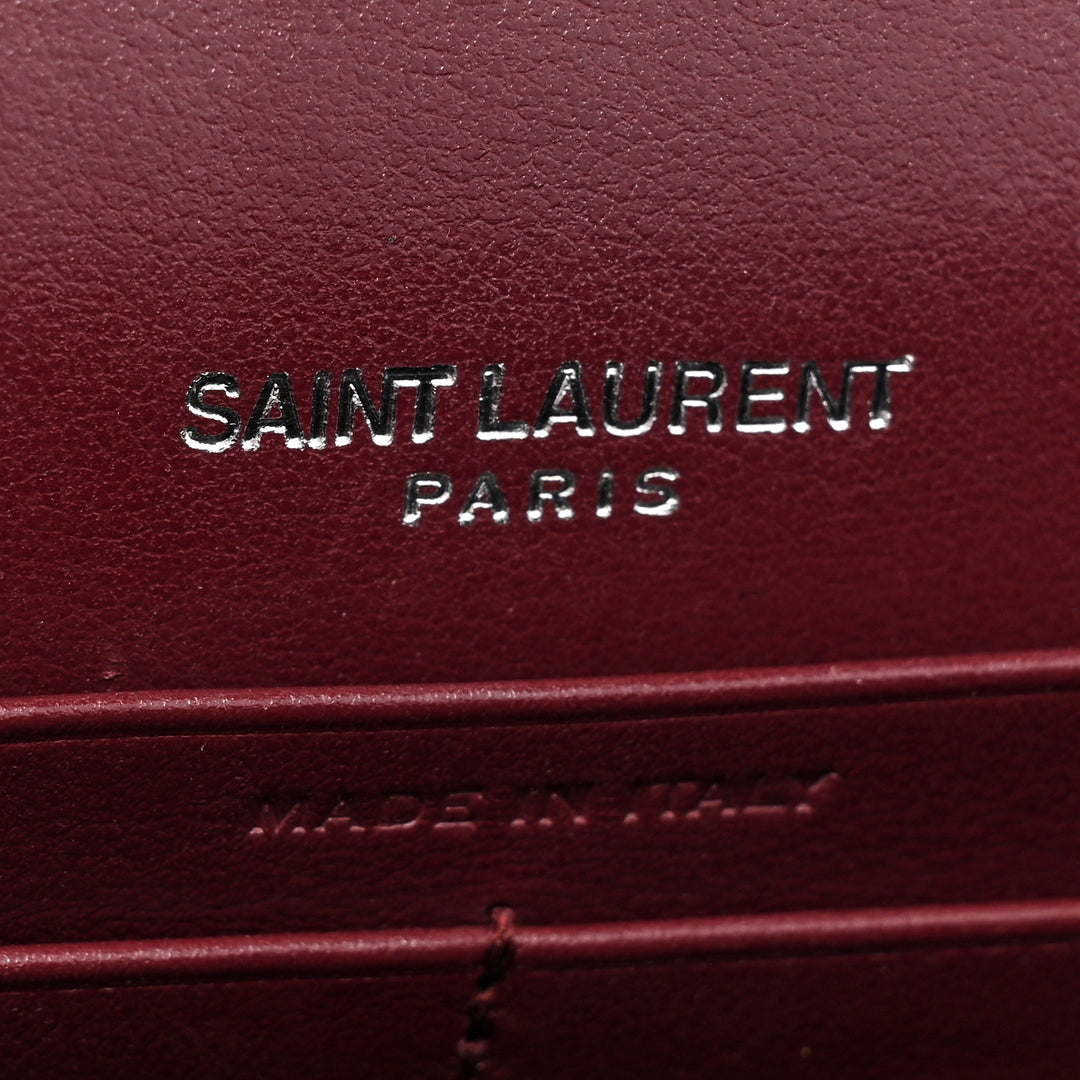 YSL CALFSKIN CROC EMBOSSED KATE MEDIUM TASSEL CHAIN BAG