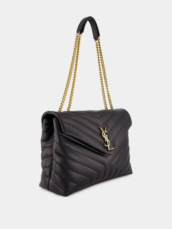YSL Y QUILTED CALFSKIN LEATHER MONOGRAM LARGE LOULOU BAG