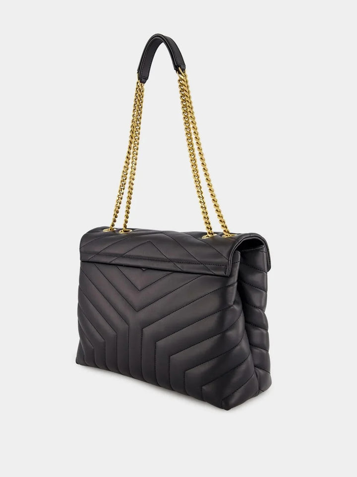 YSL Y QUILTED CALFSKIN LEATHER MONOGRAM LARGE LOULOU BAG