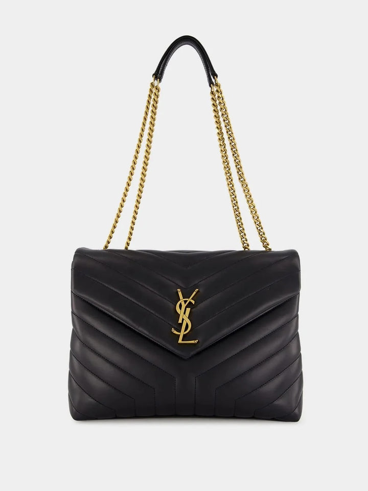 YSL Y QUILTED CALFSKIN LEATHER MONOGRAM LARGE LOULOU BAG