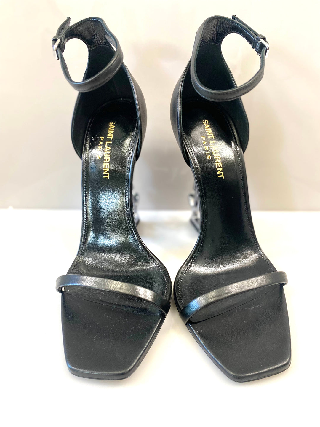 YSL CALFSKIN LEATHER OPYUM 110 SANDALS