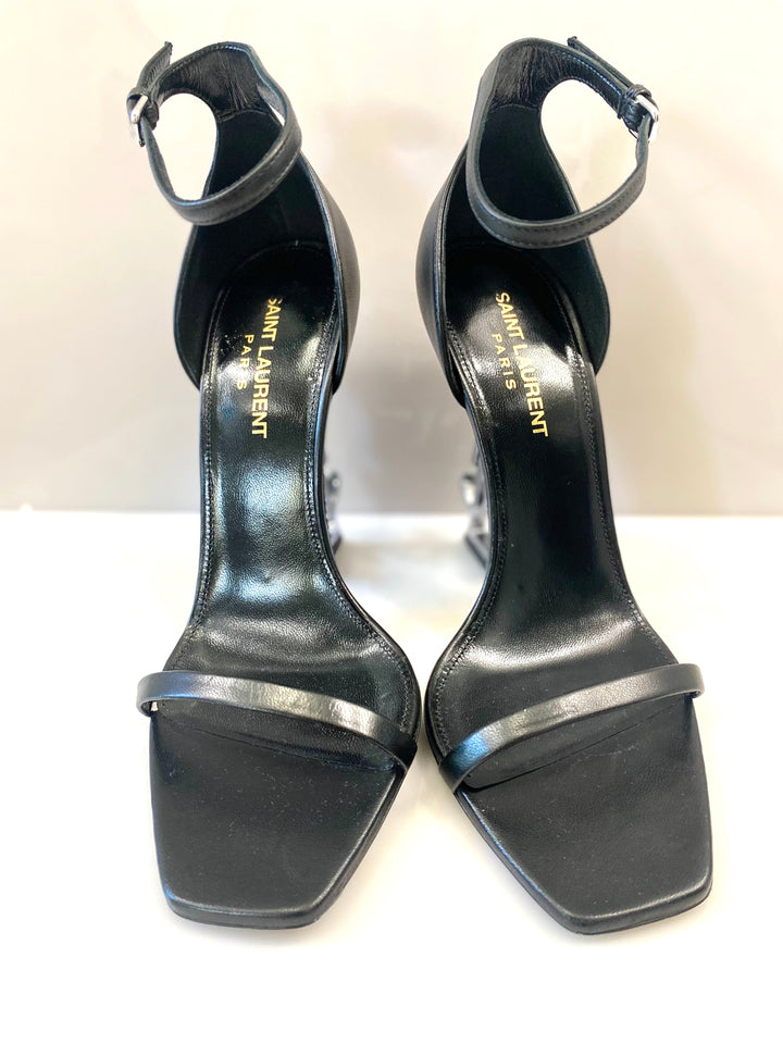 YSL CALFSKIN LEATHER OPYUM 110 SANDALS