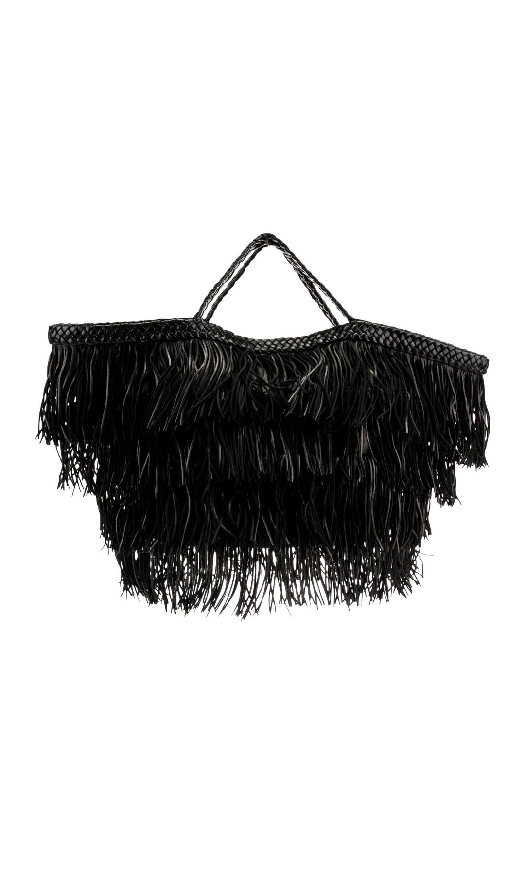 YSL CALFSKIN LEATHER PANIER FRINGE BAG
