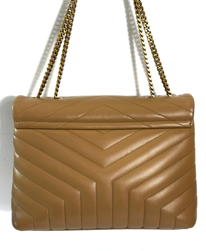 YSL CALFSKIN QUILTED MONOGRAM LOULOU MEDIUM  "Y" CHAIN BAG