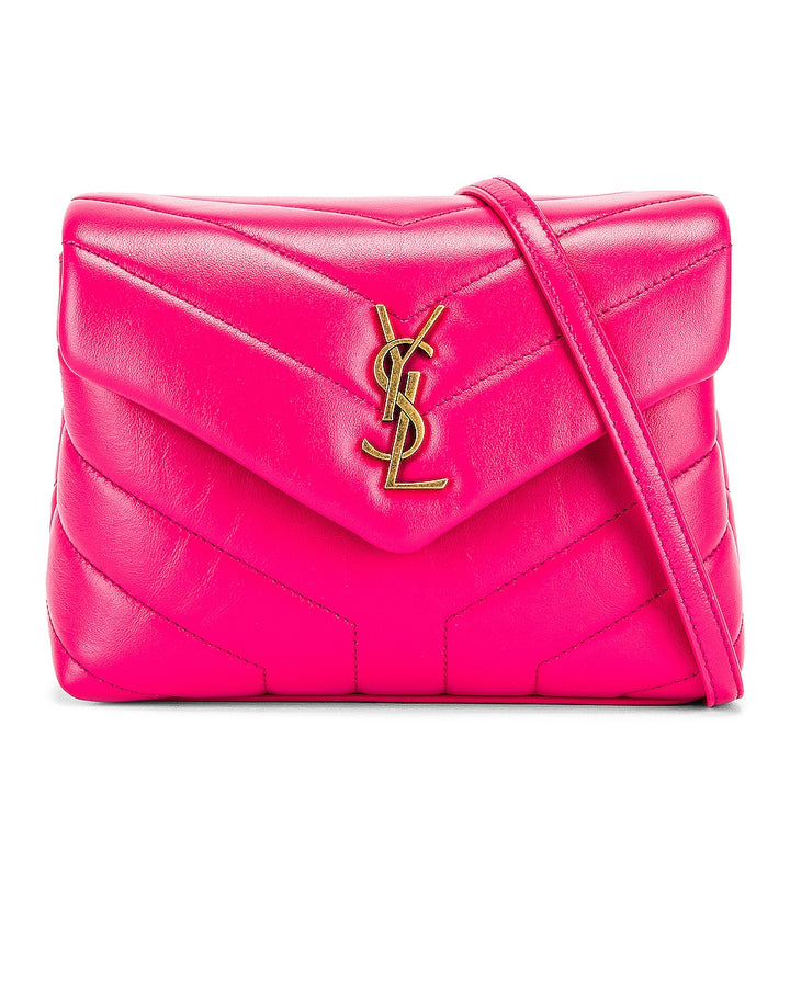 YSL QUILTED CALFSKIN LEATHER MONOGRAM TOY LOULOU CROSSBODY BAG