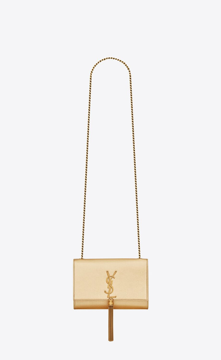 YSL CASSANDRE KATE TASSEL LEATHER WALLET ON A CHAIN