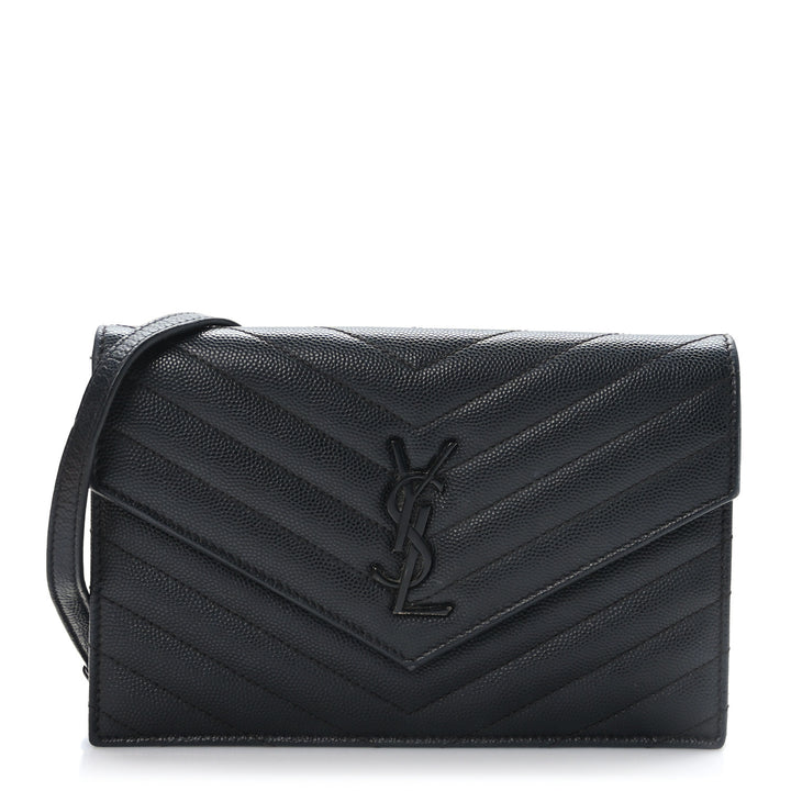 YSL CASSANDRE LAMBSKIN WALLET ON A CHAIN