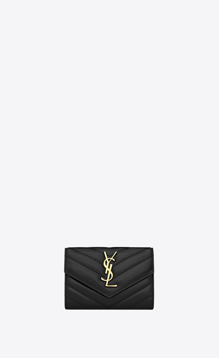 YSL CASSANDRE MATELASSÉ LAMBSKIN SMALL ENVELOPE WALLET