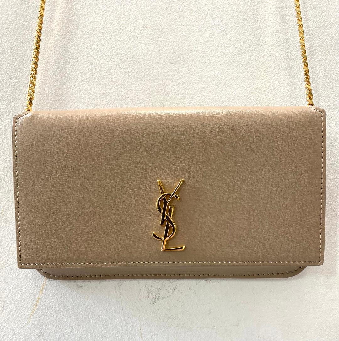 YSL CASSANDRE SMOOTH LEATHER PHONE HOLDER CHAIN BAG