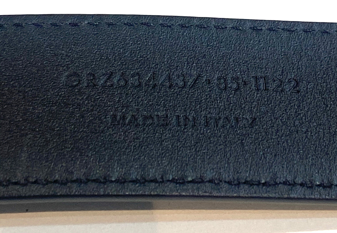 YSL CASSANDRE EMBELLISHED CALFSKIN LEATHER BELT