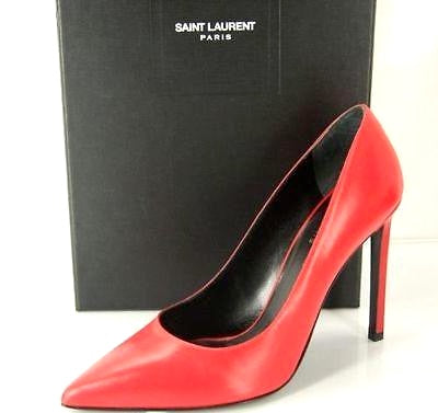 YSL CLASSIC PARIS ANJA 105 CALFSKIN LEATHER PUMPS