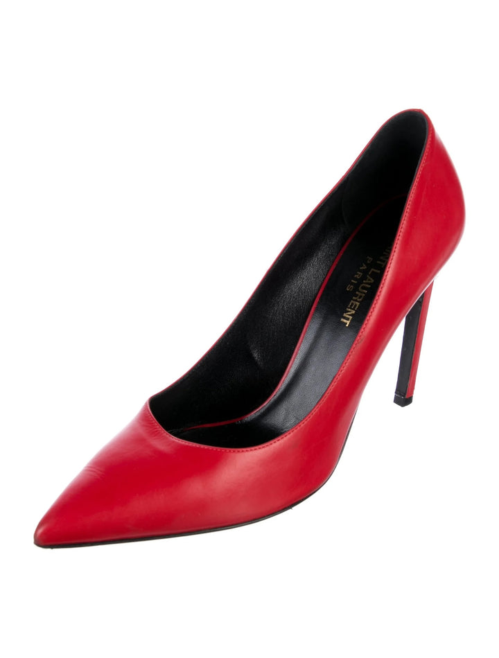 YSL CLASSIC PARIS ANJA 105 CALFSKIN LEATHER PUMPS