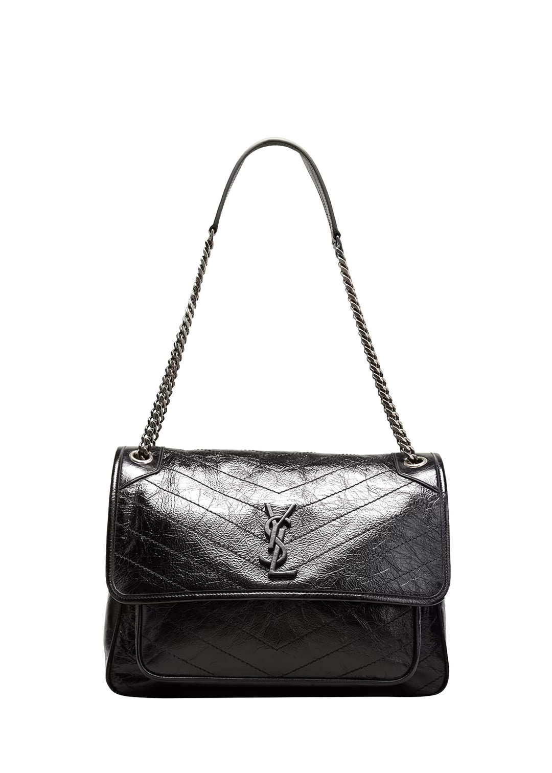 YSL CRINKLED LEATHER MEDIUM NIKI SHOULDER BAG