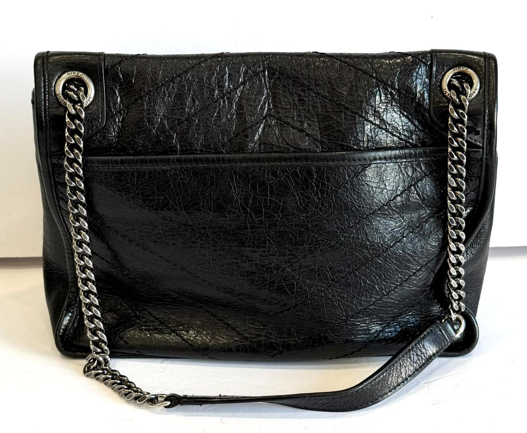 YSL CRINKLED LEATHER MEDIUM NIKI SHOULDER BAG