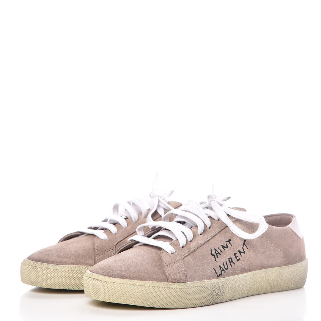 YSL DISTRESSED SUEDE CLASSIC COURT SNEAKERS