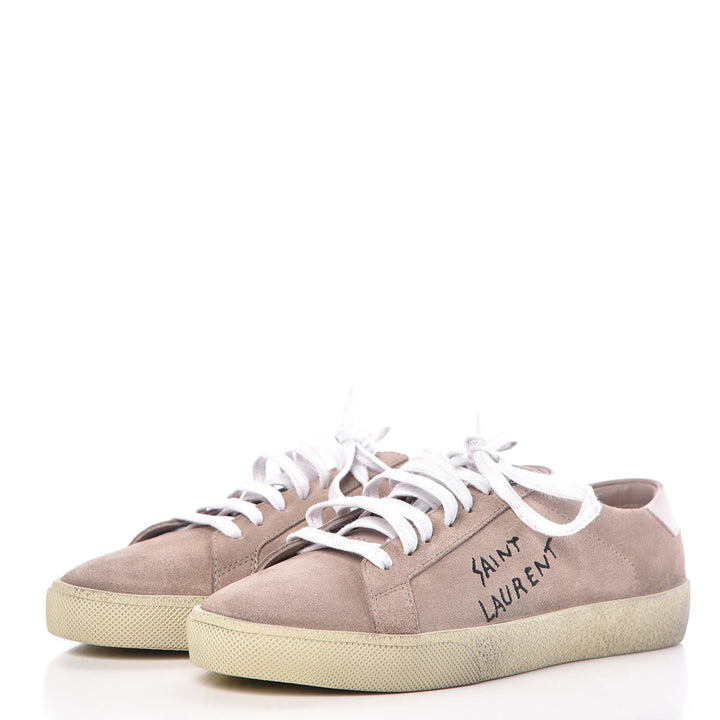 YSL DISTRESSED SUEDE CLASSIC COURT SNEAKERS
