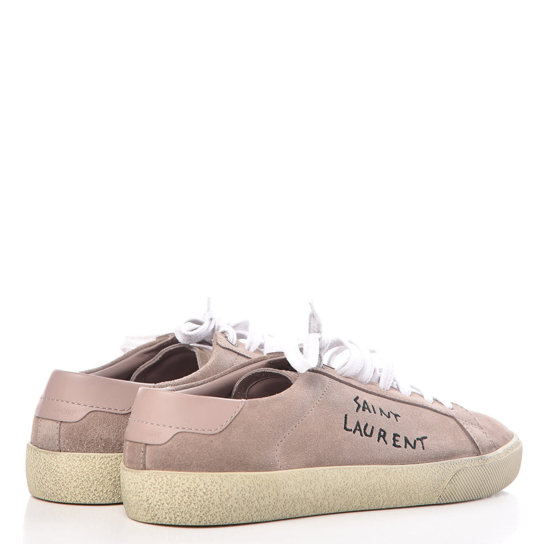 YSL DISTRESSED SUEDE CLASSIC COURT SNEAKERS