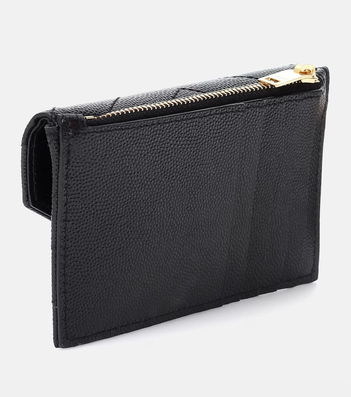 YSL GRAIN DE POUDRE ENVELOPE MINI LEATHER WALLET