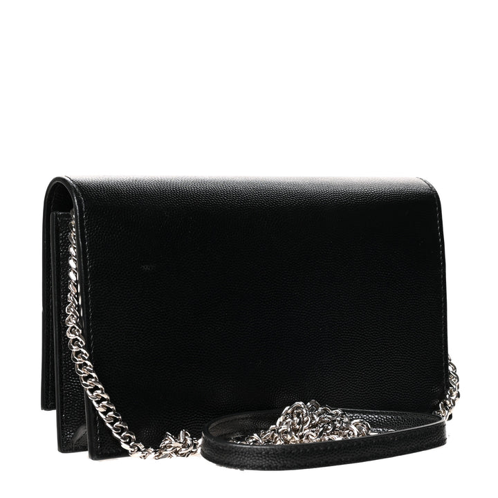 YSL GRAIN DE POUDRE MONOGRAM KATE TASSEL WALLET ON A CHAIN