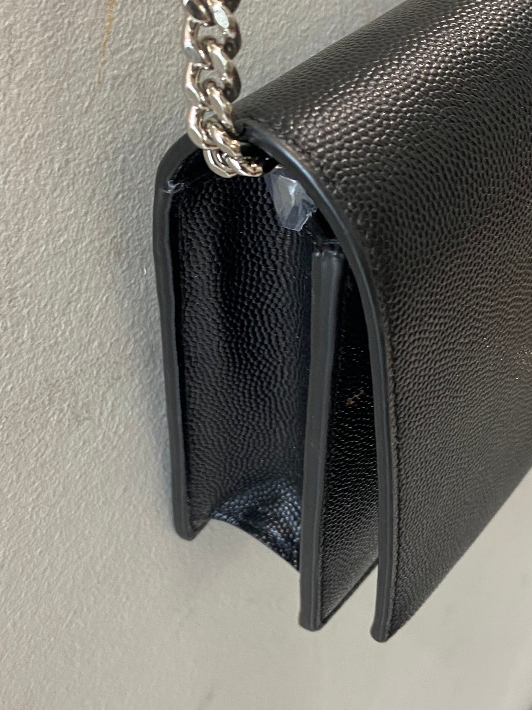 YSL GRAIN DE POUDRE MONOGRAM KATE TASSEL WALLET ON A CHAIN