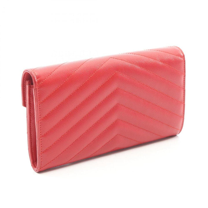 YSL GRAIN DE POUDRE LARGE CASSANDRE FLAP WALLET CLUTCH BAG