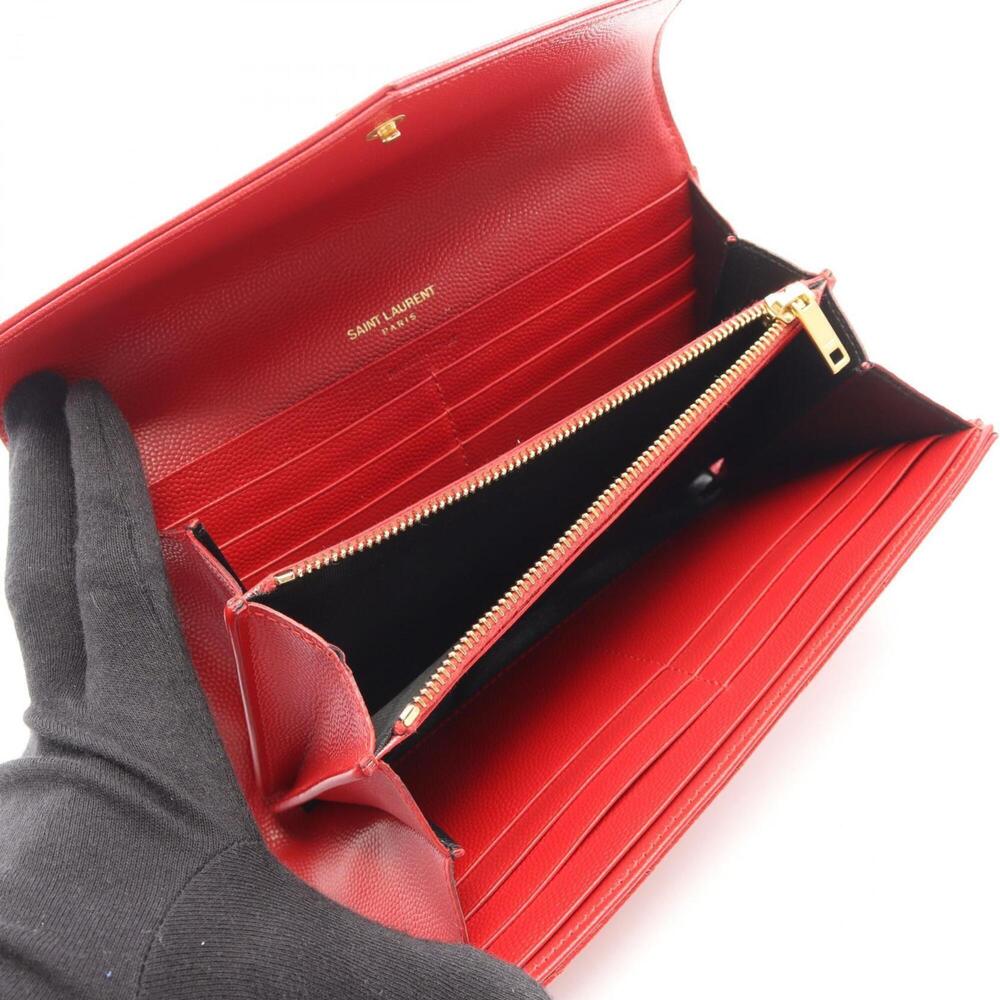 YSL GRAIN DE POUDRE LARGE CASSANDRE FLAP WALLET CLUTCH BAG