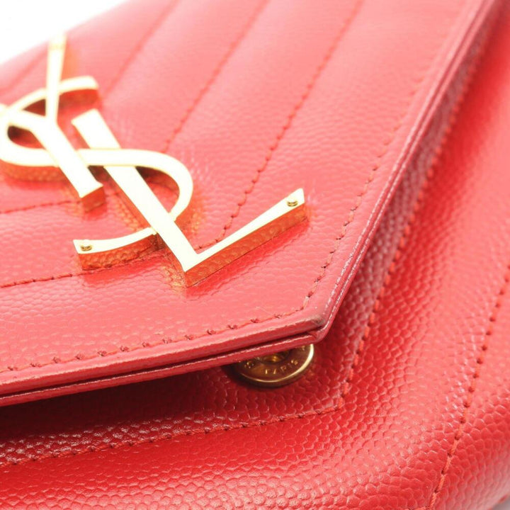 YSL GRAIN DE POUDRE LARGE CASSANDRE FLAP WALLET CLUTCH BAG