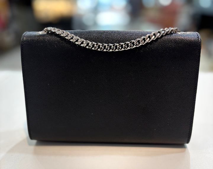 YSL GRAIN DE POUDRE LEATHER MEDIUM KATE CROSSBODY BAG