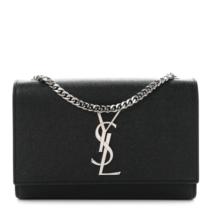 YSL GRAIN DE POUDRE LEATHER MEDIUM KATE CROSSBODY BAG