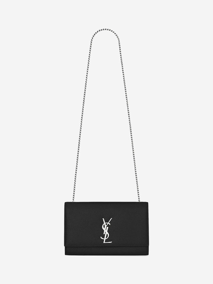 YSL GRAIN DE POUDRE LEATHER MEDIUM KATE CROSSBODY BAG