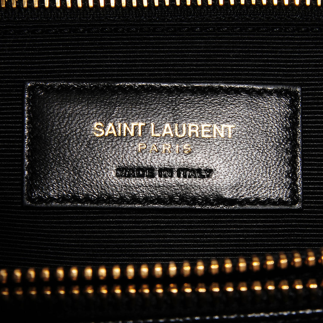 YSL GRAIN DE POUDRE MATELASSE CHEVRON MONOGRAM SHOPPING TOTE