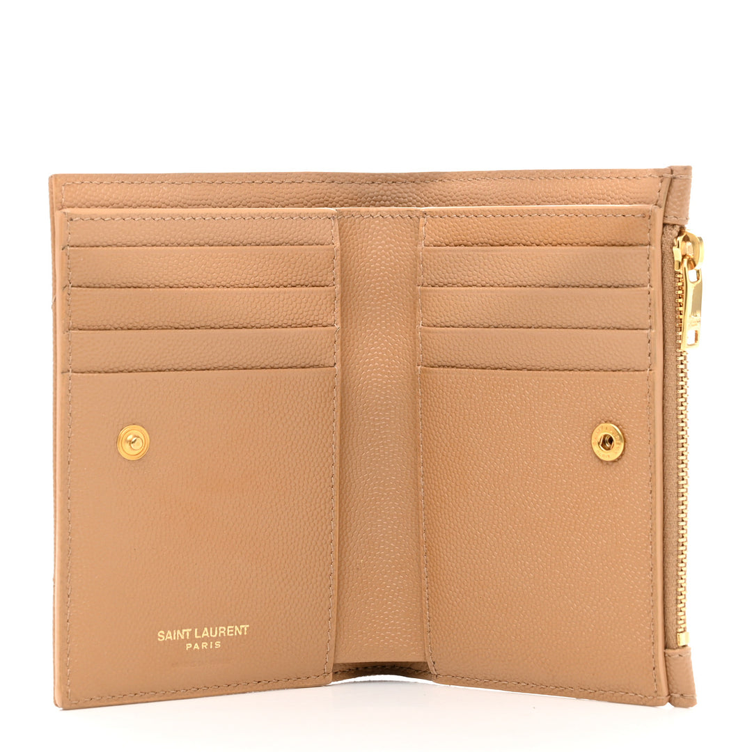 YSL CASSANDRE MATELASSE GRAIN DE POUDRE LEATHER WALLET