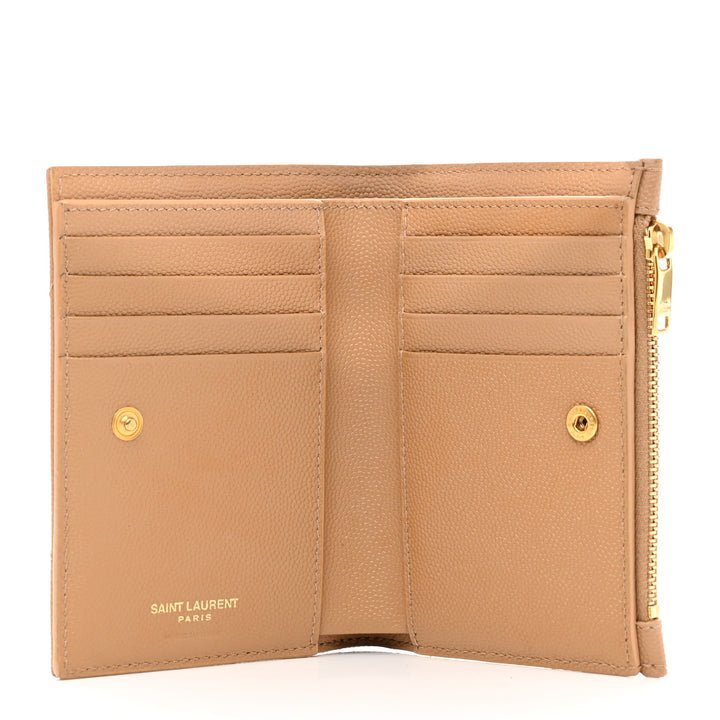 YSL CASSANDRE MATELASSE GRAIN DE POUDRE LEATHER WALLET