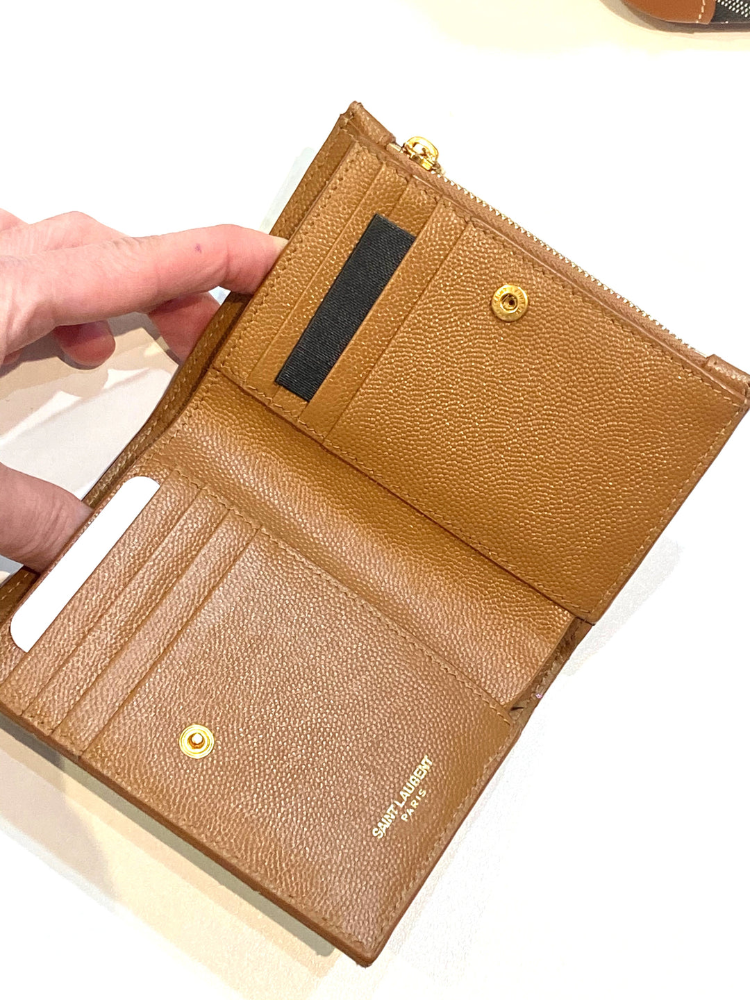 YSL CASSANDRE MATELASSE GRAIN DE POUDRE LEATHER WALLET