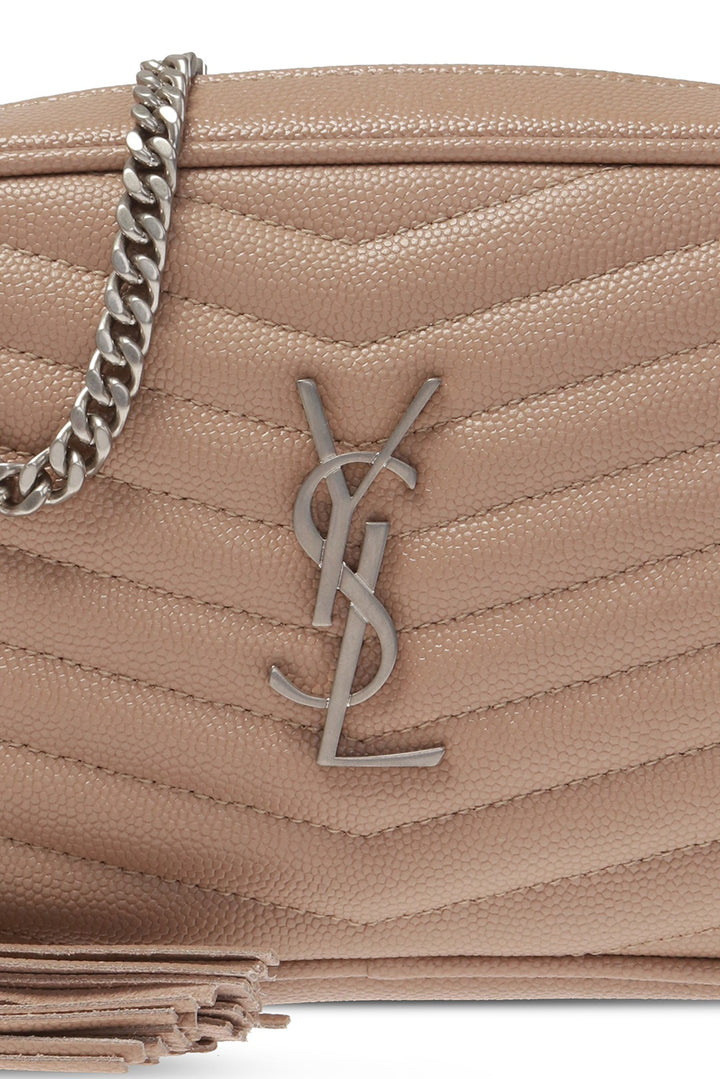 YSL GRAIN DE POUDRE MATELASSE MONOGRAM MINI LOU CAMERA BAG