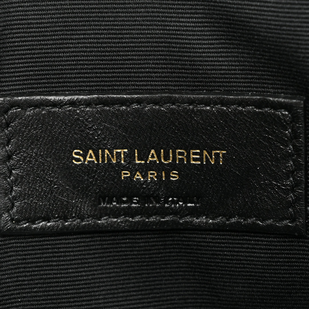 YSL GRAIN DE POUDRE LEATHER UPTOWN POUCH CLUTCH BAG