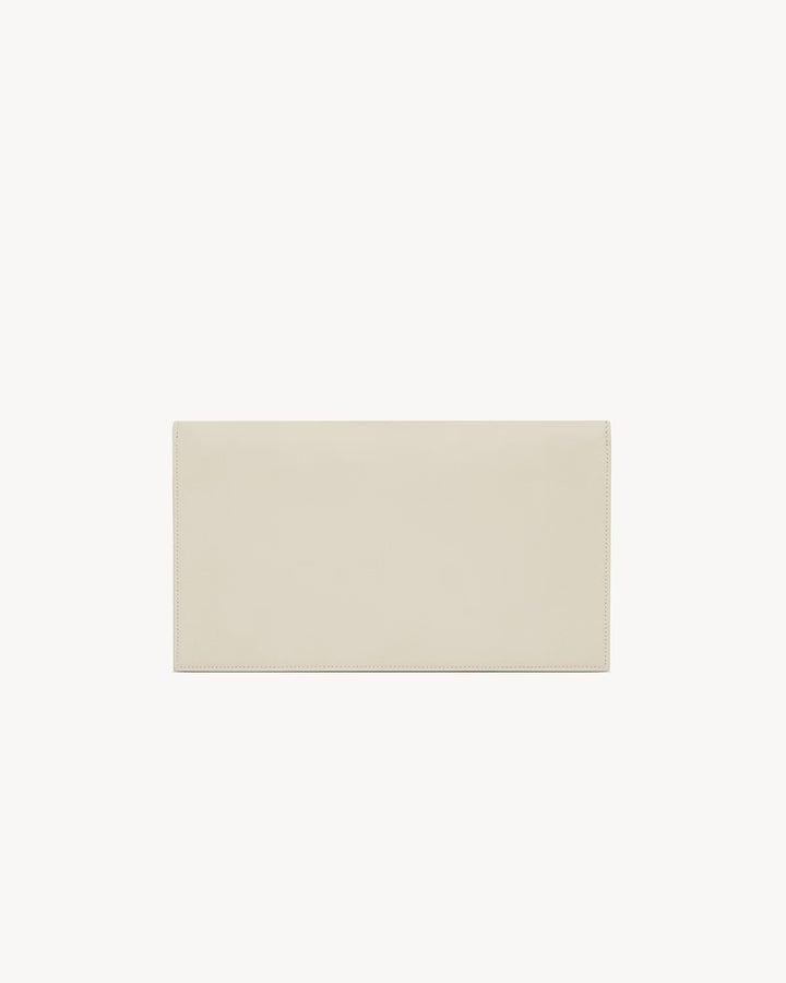 YSL GRAIN DE POUDRE LEATHER UPTOWN POUCH CLUTCH BAG