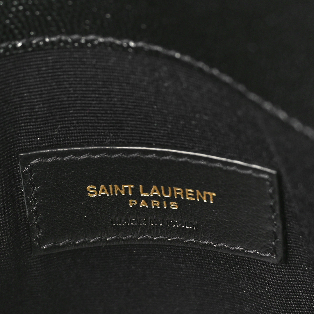 YSL GRAIN DE POUDRE UPTOWN CALFSKIN LEATHER ENVELOPE CLUTCH