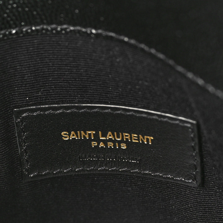 YSL GRAIN DE POUDRE UPTOWN CALFSKIN LEATHER ENVELOPE CLUTCH
