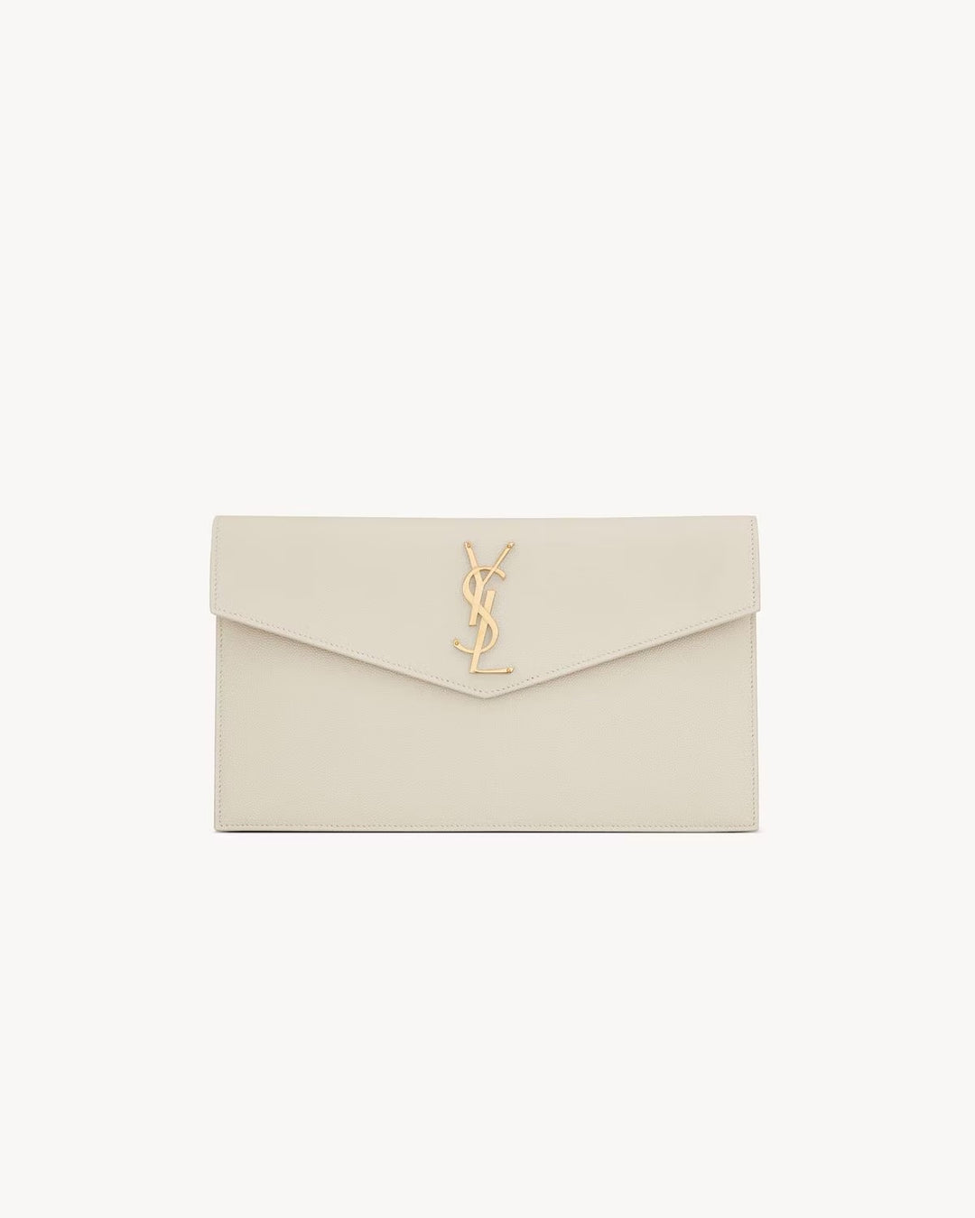 YSL GRAIN DE POUDRE LEATHER UPTOWN POUCH CLUTCH BAG